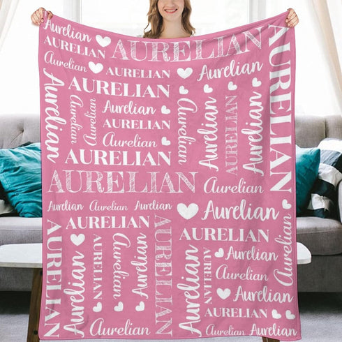 Monogrammed 60"x80 Personalized Baby Blankets for Boys Girls with Name, Custom Kids Blanket for Women Men, Baby Throw