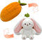 YOUBLEK Bunny Stuffed Animal,Carrot Reversible Cuddle Bunny Plush Doll with Zipper Cute