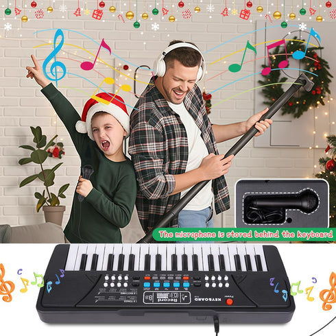 37 3 4 5 6 M SANMERSEN Upgraded Kids Piano Keyboard Keys with Microphone, Music Toys Birthday Gifts for Year Old Boys