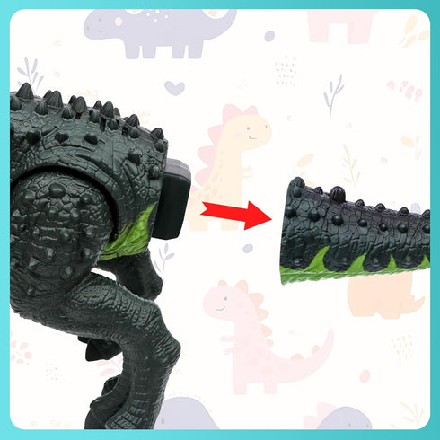 3-5 5-7 Electric Walking Dinosaur Toys for Kids - Small Tyrannosaurus with Detachable Tail Simulated Flame