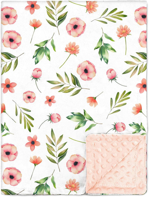 Nialnant Floral Baby Girl Blanket, Soft Plush Baby Blankets for Girls, Receiving