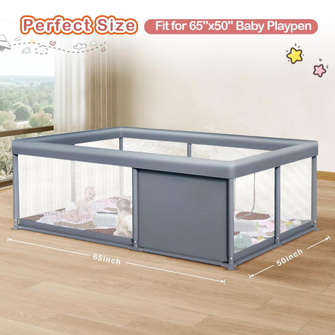 65x50 Playpen Mat for Baby Crawling: Large Baby Play Mat for Kids Infants, Toddler, Soft Non-Slip & Washable Baby Floor