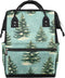 Hsnar Christmas Trees Snow Waterproof Diaper Bag Backpack Large Capacity Baby Bag with