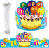 Fancy Land Birthday Crowns for Kids, Family Birthday Party Supplies, Pack of 30