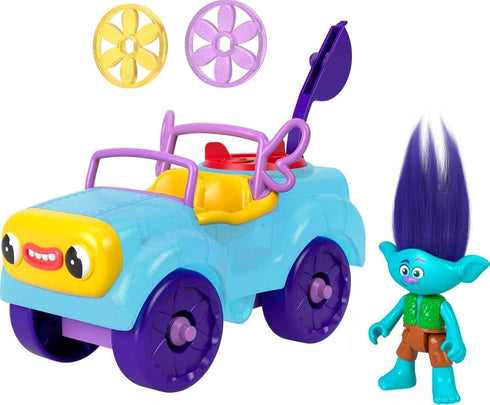 Fisher-Price Imaginext DreamWorks Trolls Toys, Branch's Buggy Push-Along Car & Figure Playset