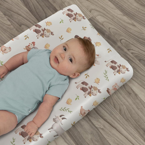 Country 32''16'' Cute Farm Animals Baby Changing Pad Covers for Boy Girl Rooster Horse Goat Duck Pig Fitted Changing