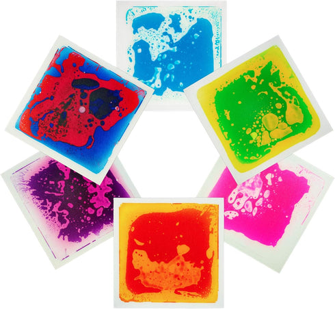 Art3d 1-Pack 11.8" 11.8" Fancy Floor Tile for Kids Room Liquid Encased Floor Tile, x Blue