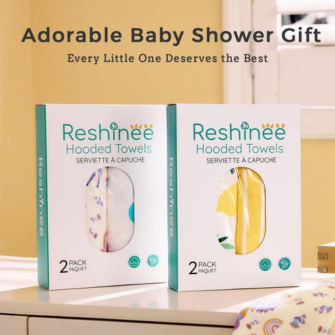 2 Pack 29x 29) Baby Hooded Towel,Viscose for Bamboo Baby Bath Towels Soft for Newborn, Baby Girls Shower Gifts, Bath