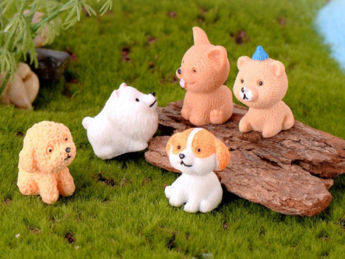 12 Pcs Miniature Dog Figures, Cute Animal Toy Collection for Cake Toppers and Plant Decor