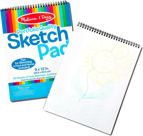 Melissa & Doug Sketch Pad (9 x 12 Inches) - 50 Sheets, 2-Pack, FSC Certified for Art Projects and Drawing