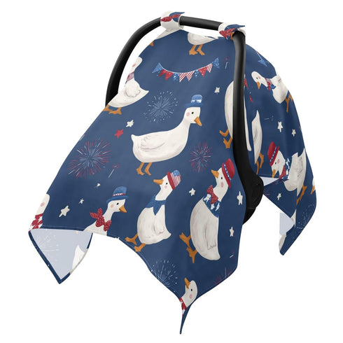 Mazeann Cute July 4th Goose Car Seat Cover Baby Breathable Soft Infant Carseat