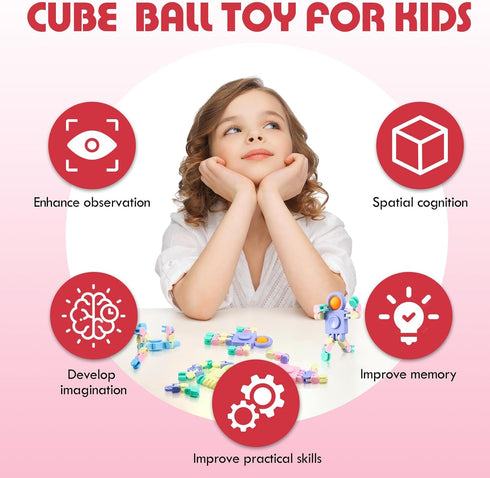 Libima 32 Pcs Robot Fidget Spinner Toys Transformable Sensory Fidget Toys Fingertip Toy Transformable DIY Chain