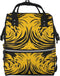 DWVTSLH Mustard Yellow and Black Diaper Bag Backpack Multifunction Nappy Bags Waterproof Mummy