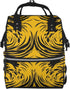 DWVTSLH Mustard Yellow and Black Diaper Bag Backpack Multifunction Nappy Bags Waterproof Mummy