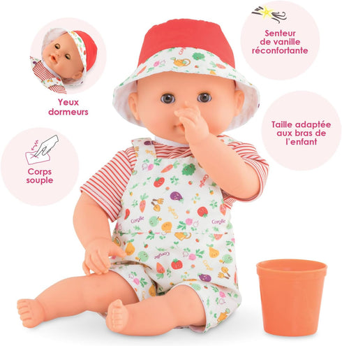 Corolle Bebe Bath Calypso Garden Delights Baby Doll - Soft Body, Play Cup, Ages 18 Months+