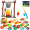 Kids Camping Toys, Mitcien Camping Set Include Pretend Campfire Play Food Fruits