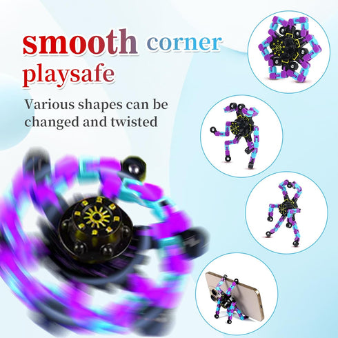 Hdnpea 4 Pcs Fidget Toys Bulk Transformable Fidget Spinner for Kids and Adults, Stress Relief Sensory Toy Robot Spinner
