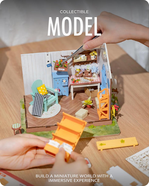 DIY Miniature House Kit, Dreamy Garden House for Adults, Mini House Making Kit with Furnitures