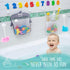 Comfylife Baby Bath Toy Organizer - Shark + 36 Bath Letters & Numbers + Extra Bath Toy Storage Net & 10 Strong Hooks