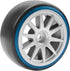 1/10 RC Hard Plastic Drift Tires & Wheel Rims, 12mm Hex 10-Spoke Compatible with HSP HPI Tamiya TT01 TT02 Kyosho Traxxas