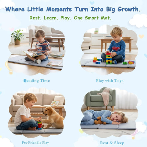 Tiita Foldable Kids Nap Mat - Soft Sleeping Pad for Toddlers and Children