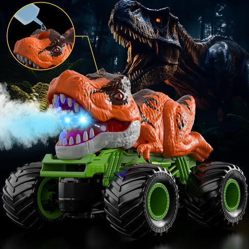 2.4Ghz 3 4 5 6 7 8 Bennol Remote Control Dinosaur Car for Boys Kids, RC Dinosaur Truck Toys for Toddlers, Electric
