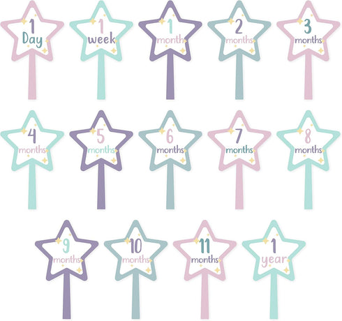 Set 40in 40in Lulujo Babys First Year Milestone Blanket and Card | x (Something Magical)