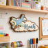 Personalized Airplane Name Sign, Custom Wooden Baby Name Wall Decor, Nursery Wall Art for Boys, Kids Room Airplane