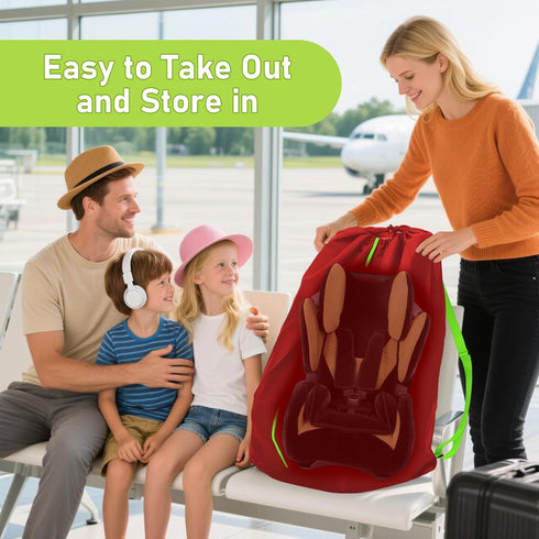 Jaseppor 2pcs Car Seat Bags For Airplane Travel, Gate Check Bag, Durable Travel Bag with Thickened Shoulder Straps