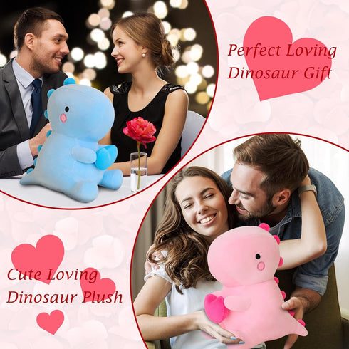 SQEQE Dinosaur Stuffed Animal - 12 Inch Loving Soft Dino Plush Toys with Heart for Valentine Day, Gift for Her