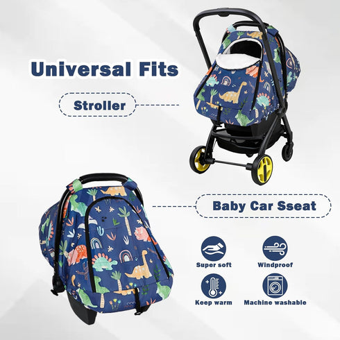Cozy Winter Baby Car Seat Cover for Boys Girls, Warm and Infant Carseat Cover for Babies, Thickening Carseat Canopy