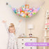 Unicorn Castle Stuffed Animal Net Hammock - Kids Toy Storage with LED Light for Nursery Room Decor