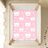miaozhen 1 Pack 52x28 Cotton Baby Crib Sheets Soft Stretchy Cartoon Cute White Valentine Bear Crib Mattress Sheet