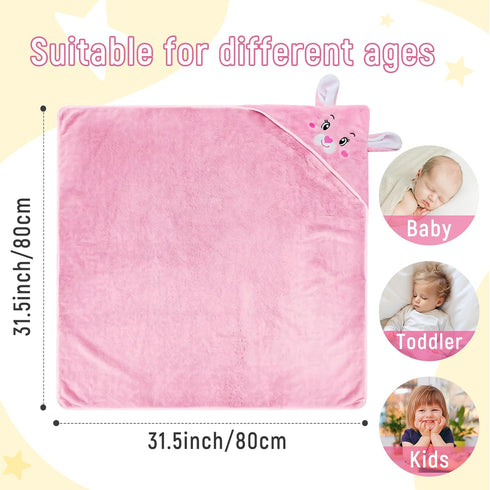 SIMIEEK Personalized Baby Towels Hooded with Name, Custom Toddler Coral Velvet Fleece Bath Towel with Hood for Girl
