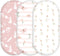 3-Pack Organic Bassinet Sheets for Girls Stretch, Soft Cozy Fitted Bassinet Mattress
