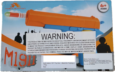 20 2 6+ Toy Gun - Soft Dart Blaster with Soft Darts and Dart Holders Slide Action with Safety Orange Roleplay Accessory