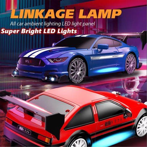 KAIMIO 1:24 4WD 2.4GHz 30KM/H (8606-White) Scale RC Drift Car High Speed Racing Sport Toy Car with LED Lights, Racing