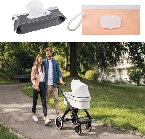 WedFeir 4pcs Baby Wipe Dispenser for Travel, Portable Refillable Baby Wipes Container for Diaper, Wipe Dispenser