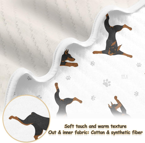 30" 40", Multi1 Swaddle Blanket Exercises Doberman Dog Cotton Blanket for Infants, Receiving Blanket, Lightweight Soft