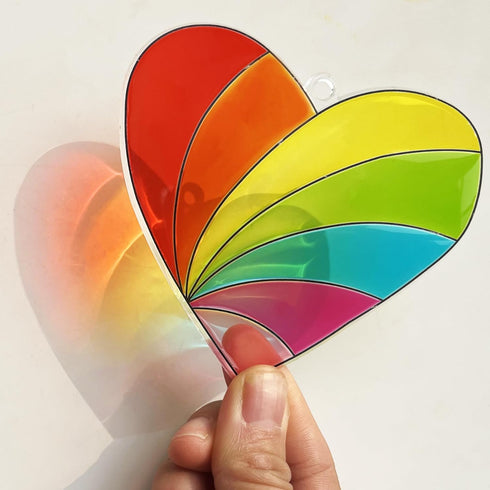 Ayhuhra 30 Sets Valentines Heart Suncatchers for Windows Glow in The Dark Valentines DIY Window Paint Art Suncatchers