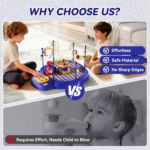 Set 4 5 6 7 8+ Electric STEM Toys Train for Kids, Floating Ball Science Toy with Adjustable Airflow, Hand-Eye