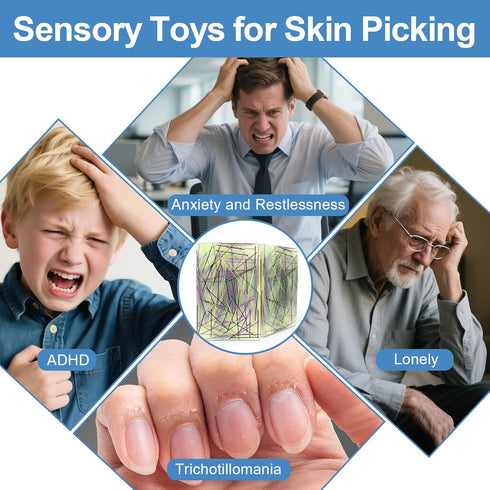 FSOYXP 1PC Picky Pad - Skin Picking Fidget Toy for Dermatillomania & Trichotillomania, Sensory Pick Pad for Autism