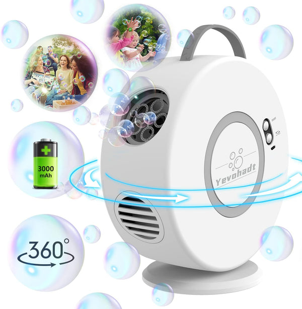 Automatic Bubble Machine for Kids, Rechargeable Portable Bubble Maker, Electric Bubbles Toy for 3-5 Year Olds