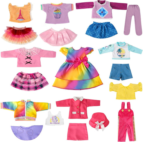 9 Sets 18 Inch Sets WONDOLL American Doll Clothes and Accessories - Outfits - Princess Fashion Bundle for Girl(No Doll)