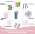 GUARDIX Set Portable Bottle Brush - Baby Bottle Cleaner Kit with Silicone Brush, Nipple Brush, Straw Brush, Bottle