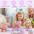 Set Set, 3 4 5 6 Lajeje Dinosaurs Tea Party for Little Girls, Pretend Plastic Teapot Princess Tea Time Play Kitchen Toy