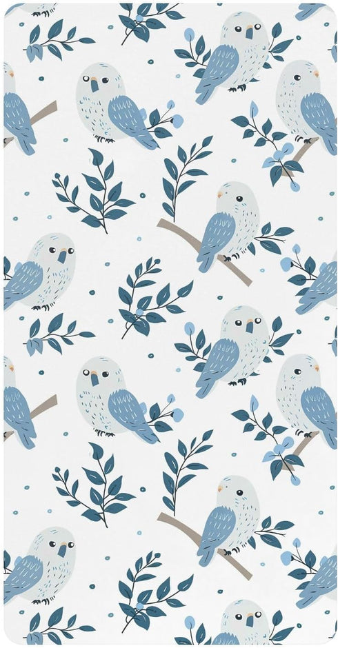 miaozhen Cotton Crib Sheets for Baby Boys Girls Soft Breathable Baby Blue Playful