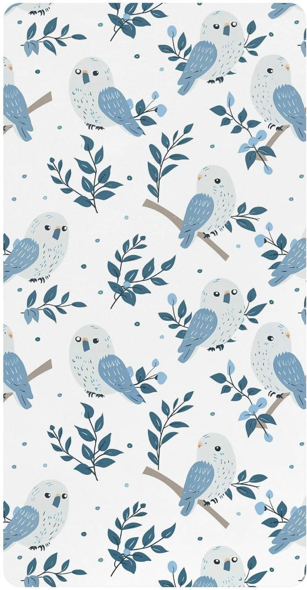 miaozhen Cotton Crib Sheets for Baby Boys Girls Soft Breathable Baby Blue Playful
