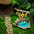 Treasure Gurus Miniature Stone Pond Log Branch Bridge, Outdoor Fairy Garden Mini Dollhouse Landscape Decor