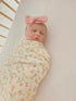 Little Jump Baby Muslin Swaddle Blankets for Girls, Newborn Swaddle Set with Matching Headband Bow, 47 x 47 inches